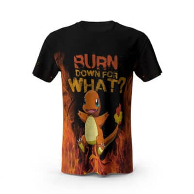 Burn Down For What Pokemon Go Charmander Fire Flames 3D Print T-Shirt