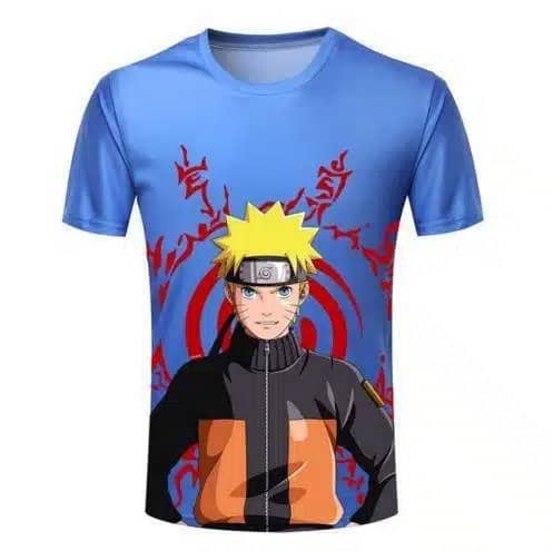 Teen Naruto Anime Character 3D Printed Blue T-Shirt