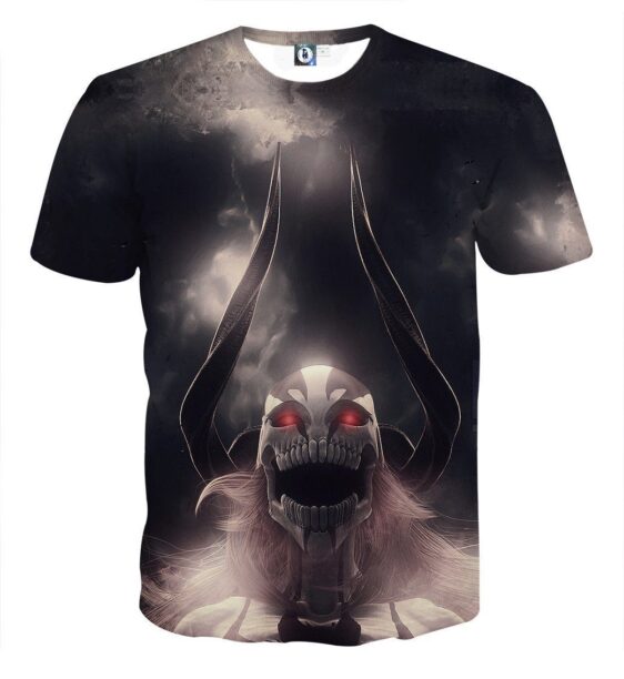 Bleach Ichigo Full Form Hollow Mask Realistic Print T-Shirt - Konoha Stuff