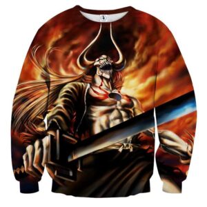 Bleach Ichigo Full Hollow Horn Devil Sword Flame Sweatshirt - Konoha Stuff