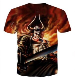 Bleach Ichigo Full Hollow Horn Devil Sword Flaming T-Shirt - Konoha Stuff