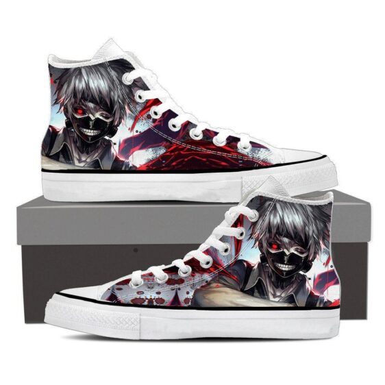 Tokyo Ghoul Anime Ken Kaneki Awesome Scary Stylish Converse Shoes