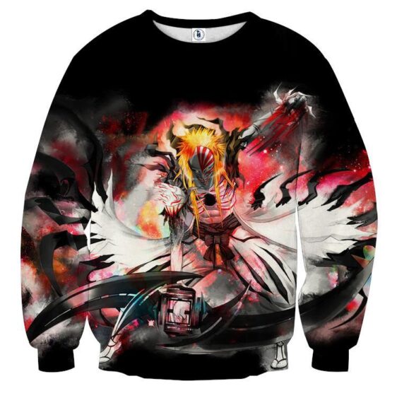 Bleach Hollow Ichigo Mask Fantasy Fan Art Winter Sweatshirt - Konoha Stuff