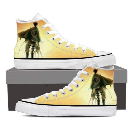 Attack On Titan Lonely Captain Levi Sunset Background Shoes