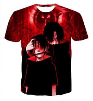 Brotherhood in Anime Sasuke and Itachi Uchiha Impressive Red T-shirt - Konoha Stuff