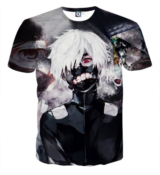 Tokyo Ghoul Ken Kaneki One-Eyed King Vibrant Print T-shirt - Konoha Stuff
