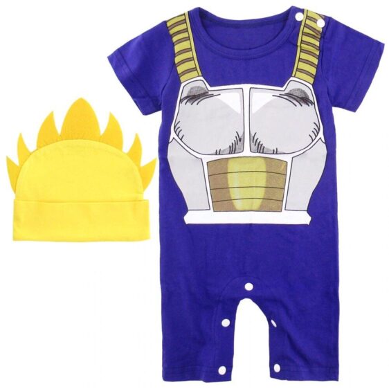 Vegeta's Armor Cosplay Blue Baby Jumpsuit With Turtle Hat