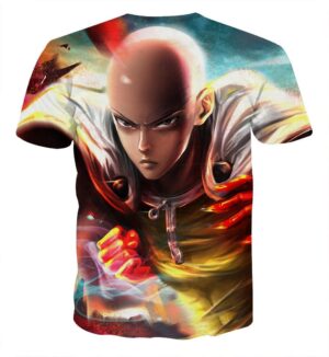 One-Punch Man Saitama Ready To Fight Vibrant 3D Print T-shirt - Konoha Stuff