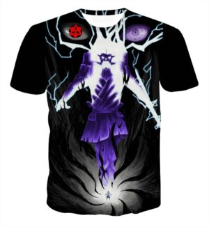 Sasuke Complete Susanoo Deadly Skill Chakra Purple Trendy T-shirt - Konoha Stuff