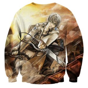 Attack On Titan Exhausted Eren Dope Fan Art Full Print Sweatshirt - Konoha Stuff
