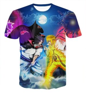 Incredible Battle Naruto vs Sasuke Ultimate Fight Fashionable T-shirt - Konoha Stuff