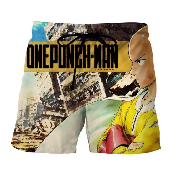 One-Punch Man Saitama Remnant Background Full Print Short - Konoha Stuff