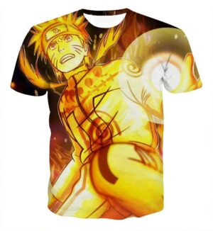 Naruto Golden Aura Rasengan Powerful Skill Fighting for Justice T-shirt - Konoha Stuff