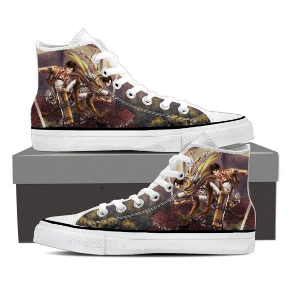 Attack On Titan Eren And Levi High Jumping Swag 3D Print Shoes