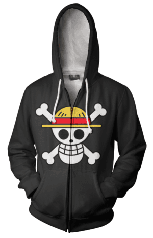 One Piece Straw Hat Pirates RWBY Qrow & Ruby Scythes Zip Up Hoodie