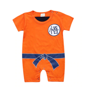 DBZ Short Sleeve Son Goku's Kanji Logo Cosplay Baby Romper