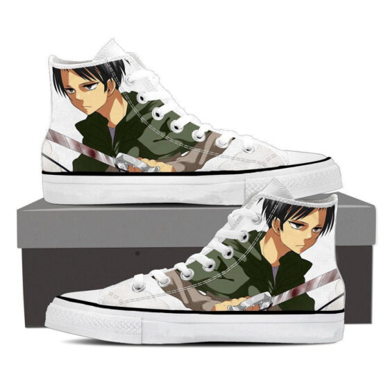 Attack On Titan Serious Looking Eren Cool Portrait Shoes