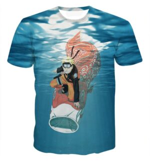 Famous Anime Naruto Colorful Koi Fish Under Water Trendy T-shirt - Konoha Stuff