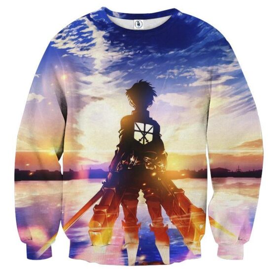 Attack On Titan Lonely Eren Watching Sunset Vibrant Sweatshirt - Konoha Stuff