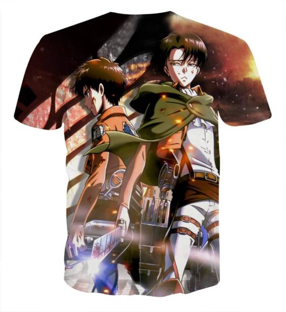 Attack On Titan Eren Levi Teammates Dope Style Vibrant T-shirt - Konoha Stuff