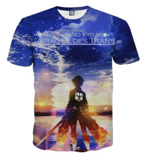 Attack On Titan Lonely Eren Watching Sunset Vibrant T-shirt - Konoha Stuff