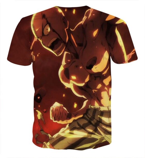 One-Punch Man Saitama Yelling In Battle Full Print T-shirt - Konoha Stuff