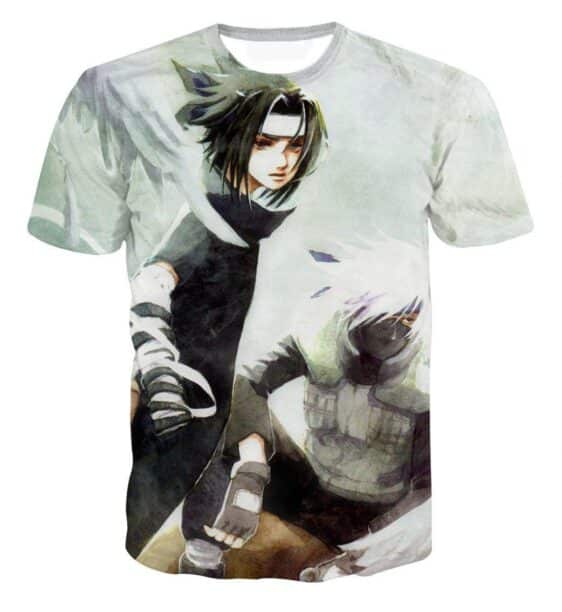 Vintage Style Sasuke and Kakashi Master Impressive Power Trendy T-shirt - Konoha Stuff