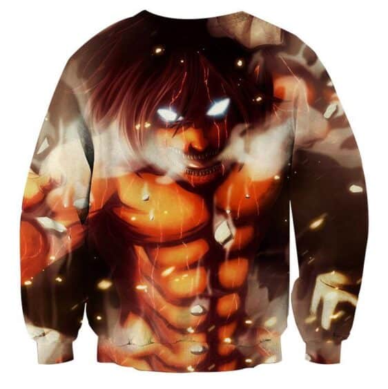 Attack On Titan Eren Founding Titan Led Light Eyes Cool Sweatshirt - Konoha Stuff
