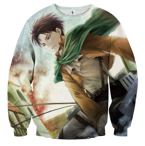 Attack On Titan Hansome Eren Yeager Vibrant Design Sweatshirt - Konoha Stuff