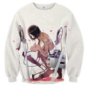Attack On Titan Lonely Mikasa Praying Fan Art Vibrant Sweatshirt - Konoha Stuff