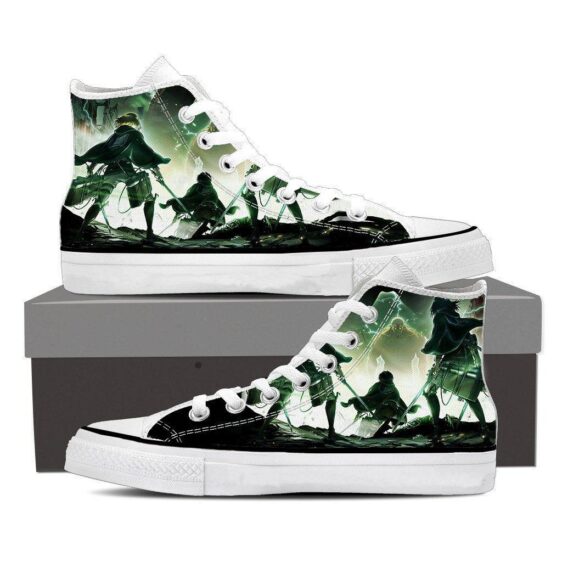 Attack On Titan The Survey Corps Facing Armored Titan Shoes