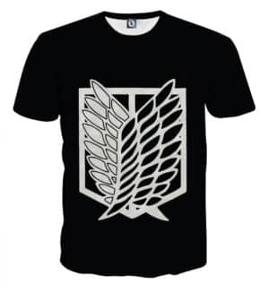 Attack On Titan Survey Corps Black And White Symbol T-shirt - Konoha Stuff