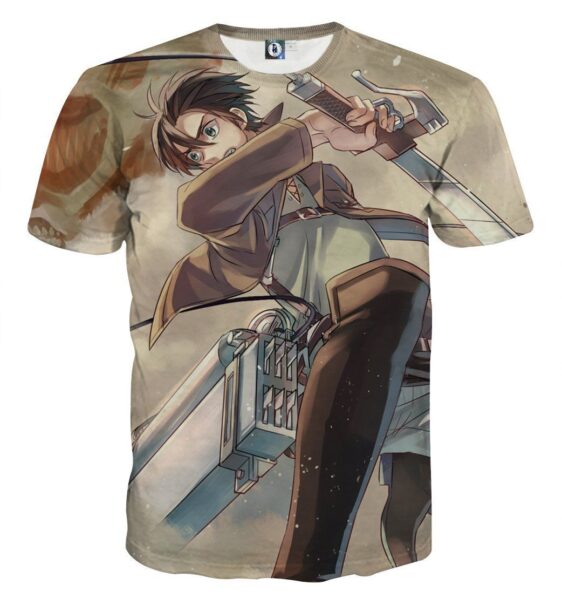 Attack On Titan Eren Yeager Swords Cutting Dope Style T-shirt - Konoha Stuff