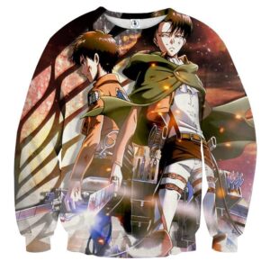 Attack On Titan Eren Levi Teammates Dope Style Vibrant Sweatshirt - Konoha Stuff
