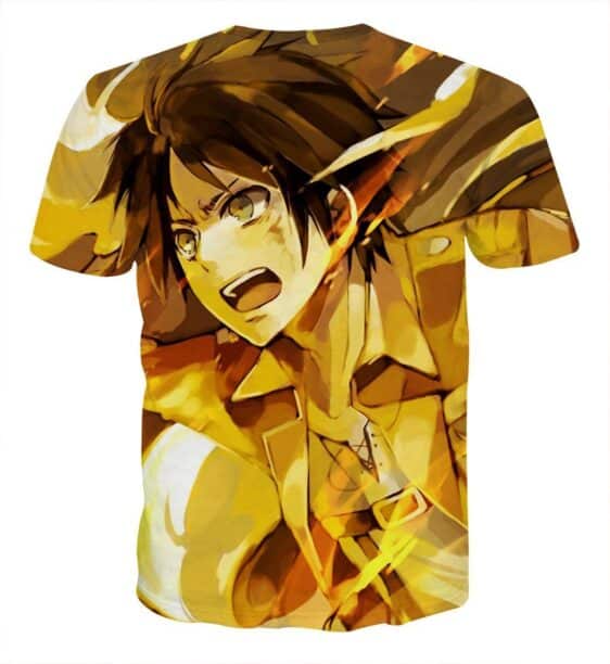 Attack On Titan Eren Yeager Cool Fan Art Portrait T-shirt - Konoha Stuff