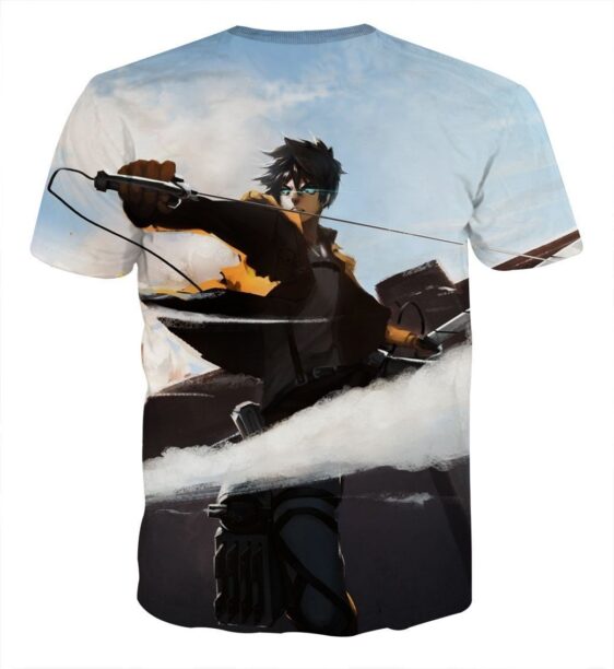 Attack On Titan Soldier Eren Wielding Swords Cool T-shirt - Konoha Stuff