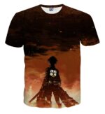 Attack On Titan Eren In Of The Fire Vibrant 3D Print T-shirt - Konoha Stuff