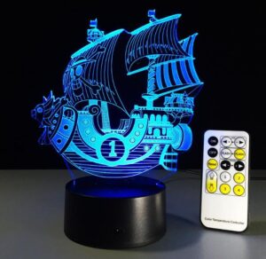 One Piece Thousand Sunny Color Changing 3D Illusion Acrylic Lamp