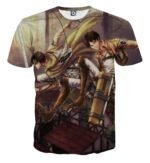 Attack On Titan Eren Levi Dual Battle Dope Fan Art T-shirt - Konoha Stuff