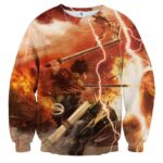 Attack On Titan Lonely Eren Battle Scene Full Print Sweatshirt - Konoha Stuff