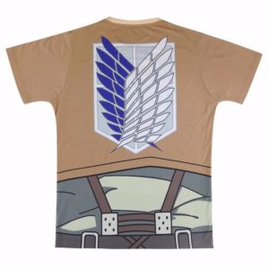 Attack On Titan Scouting Legion Khaki Cosplay Uniform 3D T-Shirt - Konoha Stuff