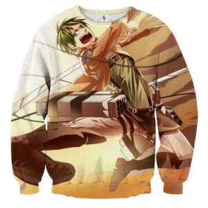 Attack on Titan Angry Eren Yeager Flying Kick Attack Sweatshirt