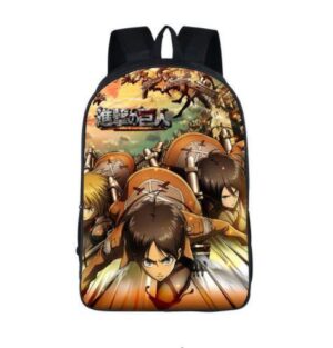 Attack on Titan Eren Armin Mikasa Fight School Bag Backpack - Konoha Stuff