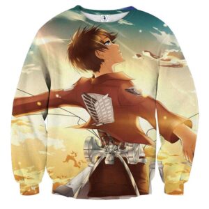 Attack on Titan Eren Yeager Cool Peaceful Happy Look Sweatshirt