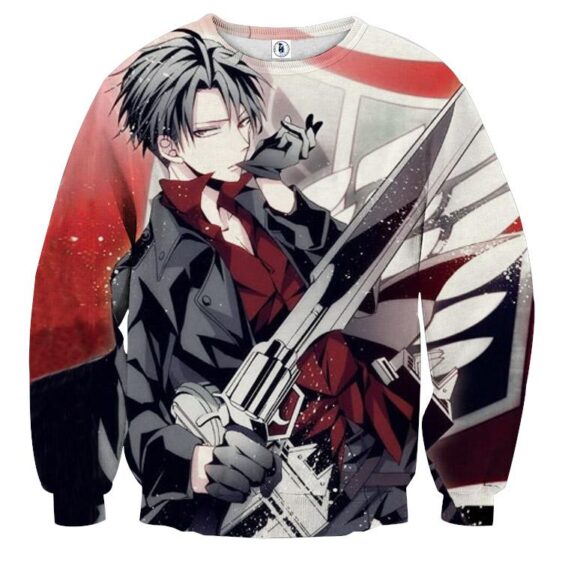 Attack on Titan Handsome Levi Black Coat Survey Corps Sweater