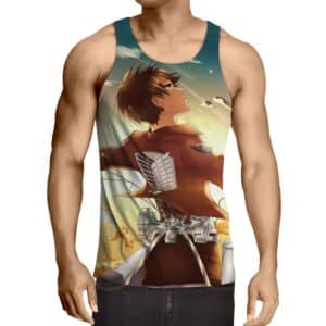Attack on Titan Happy Eren Yeager Peaceful Calm Look Tank Top