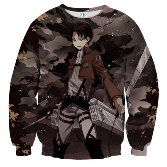 Attack on Titan Levi Ackerman Black Smoke Battlefield Sweatshirt