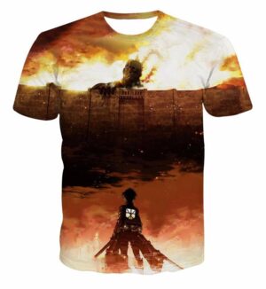 Attack on Titan Manga Enormous Walls 3D Full Print T-Shirt - Konoha Stuff