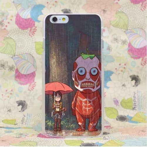 Attack on Titan Parody Totoro Funny Theme Concept iPhone 4 5 6 7 Plus Case - Konoha Stuff
