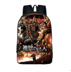Attack on Titan War Awesome Poster Style School Bag Backpack - Konoha Stuff